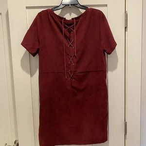 Burgundy Suede Dress